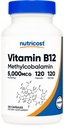 Nutricost Vitamin B12 (metilkobalamin) 5000mcg, 120 kapsul - Vegetarian Caps, Non-GMO, Gluten Free B12 dodatek