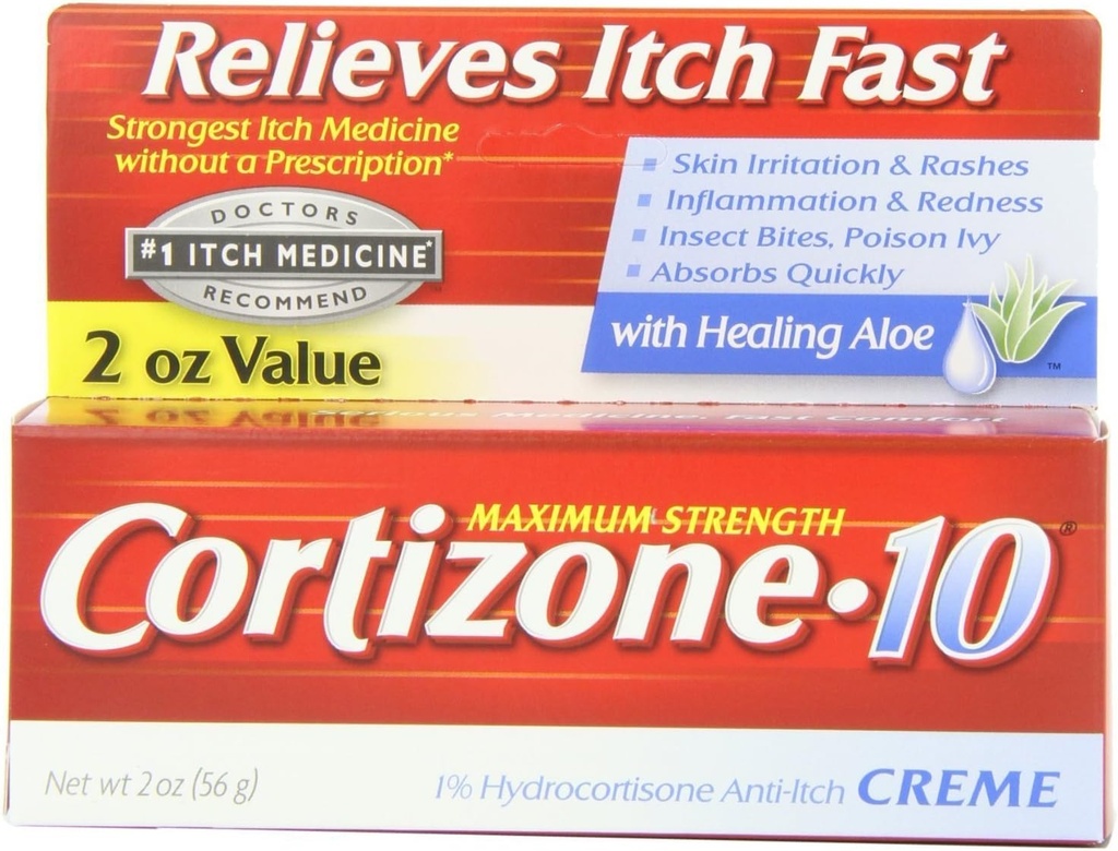 Cortizone-10 Anti-srbeča krema z ozdravljanje Aloe največja moč, 2 oz