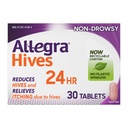 Allegra Hives Antihistaminiki 24-urne tablete, zmanjšanje nepraske in lajšanje srbenja, 180 mg Fexofenadin HCI, 30- Count