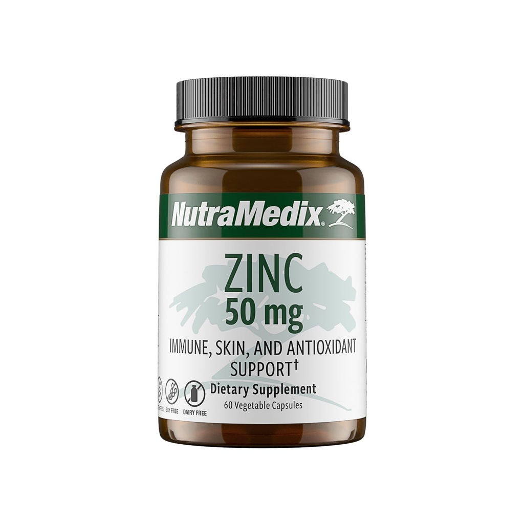 NutraMedix Cink 50mg - Dodatki za zdravo zaščito imunskega sistema, zdravje kože in antioksidant podporo - Enostavno za prebavo cinka za zdravljenje imunskega zdravja (60 kapsul)