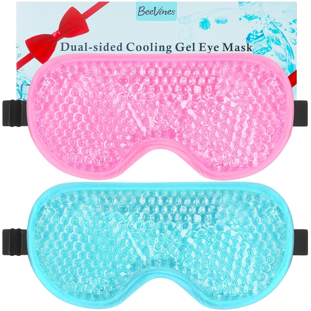 BeeVines Gel Eye Maska, 2 paket Hladilne ledene maske za Puffy oči za moške in ženske, Hladno in toplo kompresijo za post kirurgijo, Puffiness, Alergije, Sinuze in Migrene zdravljenje