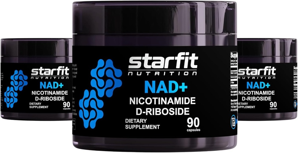 STARFIT – nikotinamid D-Ribozid, nikotinamid ribozid za podporo NAD+ Ravni, fokus in energijska dopolnila, presnovna podpora Nikotinamid Riboside NAD dodatek, 270 kapsul
