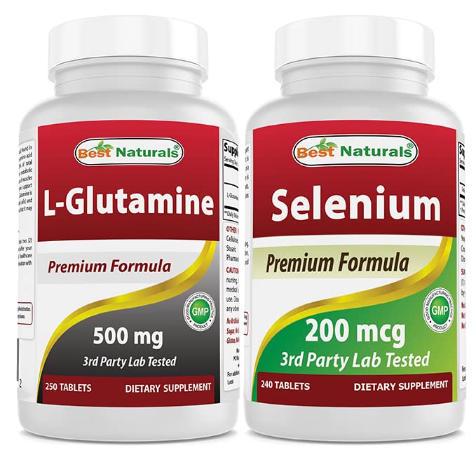 Najboljši naravni L-glutamin 500 mg & selen 200 mcg