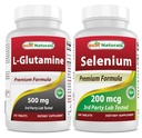 Najboljši naravni L-glutamin 500 mg & selen 200 mcg