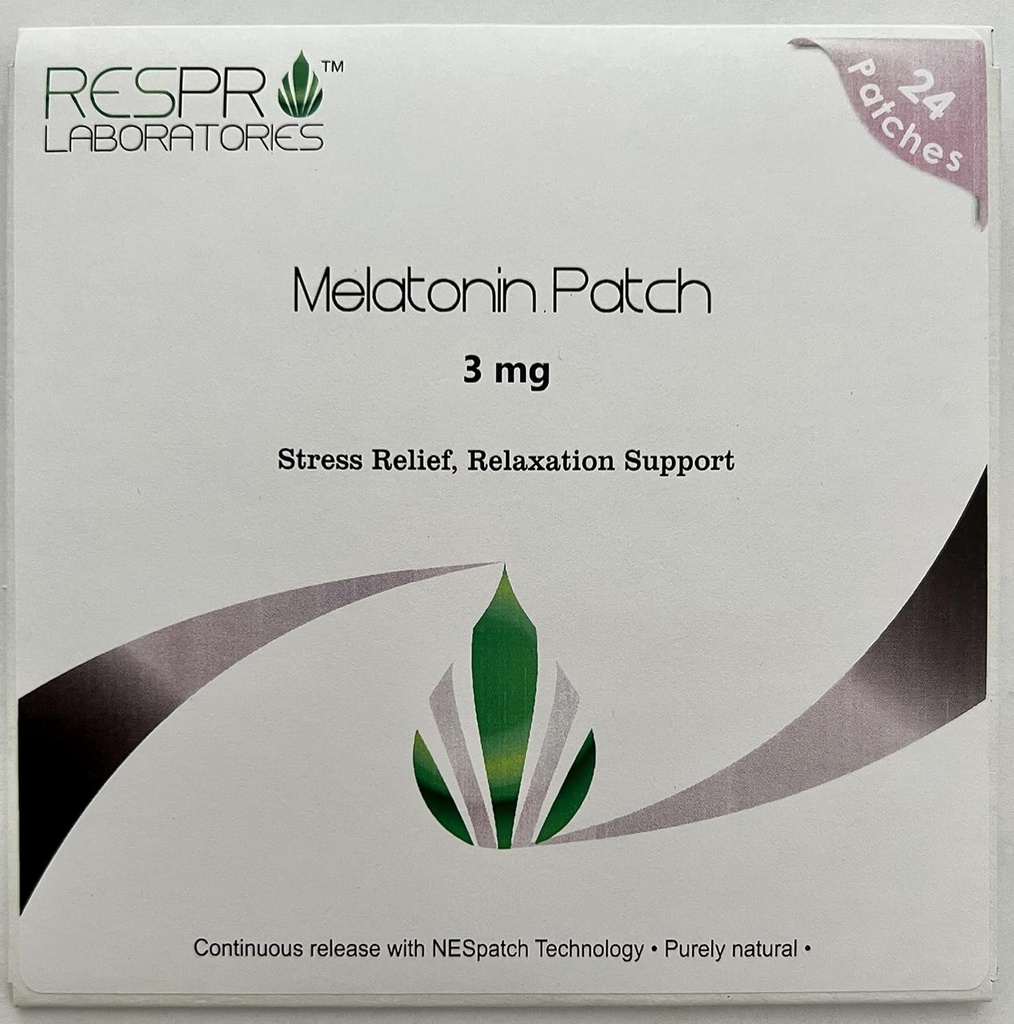 Respro Labs naravna melatonin obliž, 3 mg (na obliž) kontinuirano sproščanje - 24 obližev