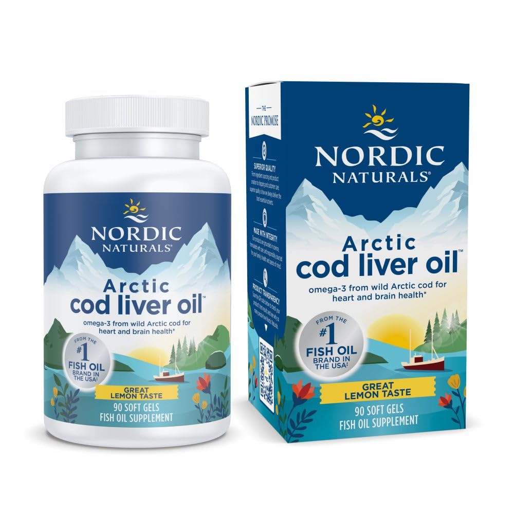 Nordic Naturals Arctic Cod Jetra Oil, Lemon - 90 Soft Gels - 750 mg Total Omega-3s with EPA & DHA - Health & Brain Health, Zdrava Immuniteta, Skupna Wellness - Non-GMO - 30 Servings