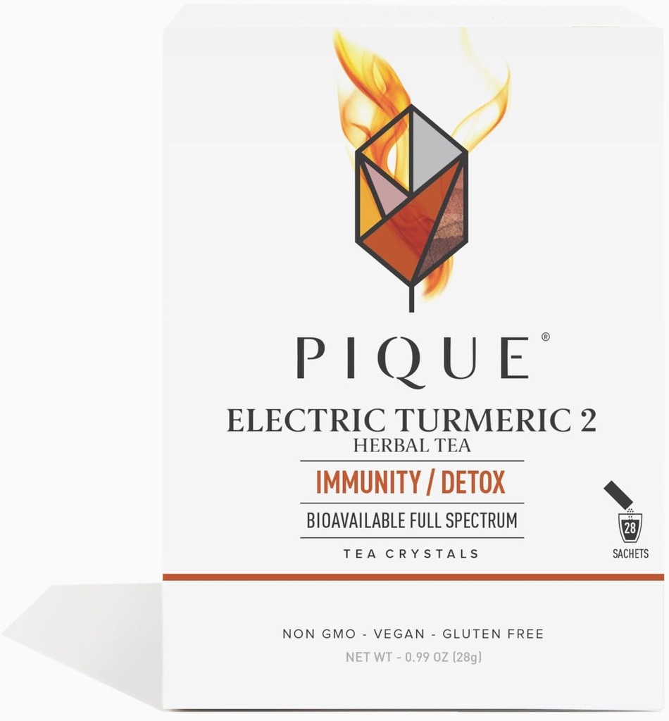 PIQUE električni kurkuma 2 - podpira zdravo imuniteto, naravni vnetni odziv, naravne detox poti, in Radiant kožo - 28ct eno servo palice (Pack od 1)