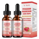 Kalijev magnezijev dodatek tekoče kapljice - visoka absorpcija Kalijev dodatek z magnezijem, kalcij, vitamin D3 K2, Vegan, Non-GMO Potasio Podpora noge kratice, kosti, mišice - 4 Fl oz