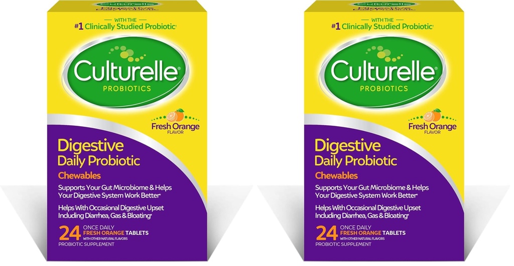 Culturelle digestive Health Daily Probiotic Chewables, Probiotic za moške in ženske, Najbolj klinično studed probiotic sev, 10 milijard CFUs, Podpira občasno diarejo, plin in napenjanje, 24 Število
