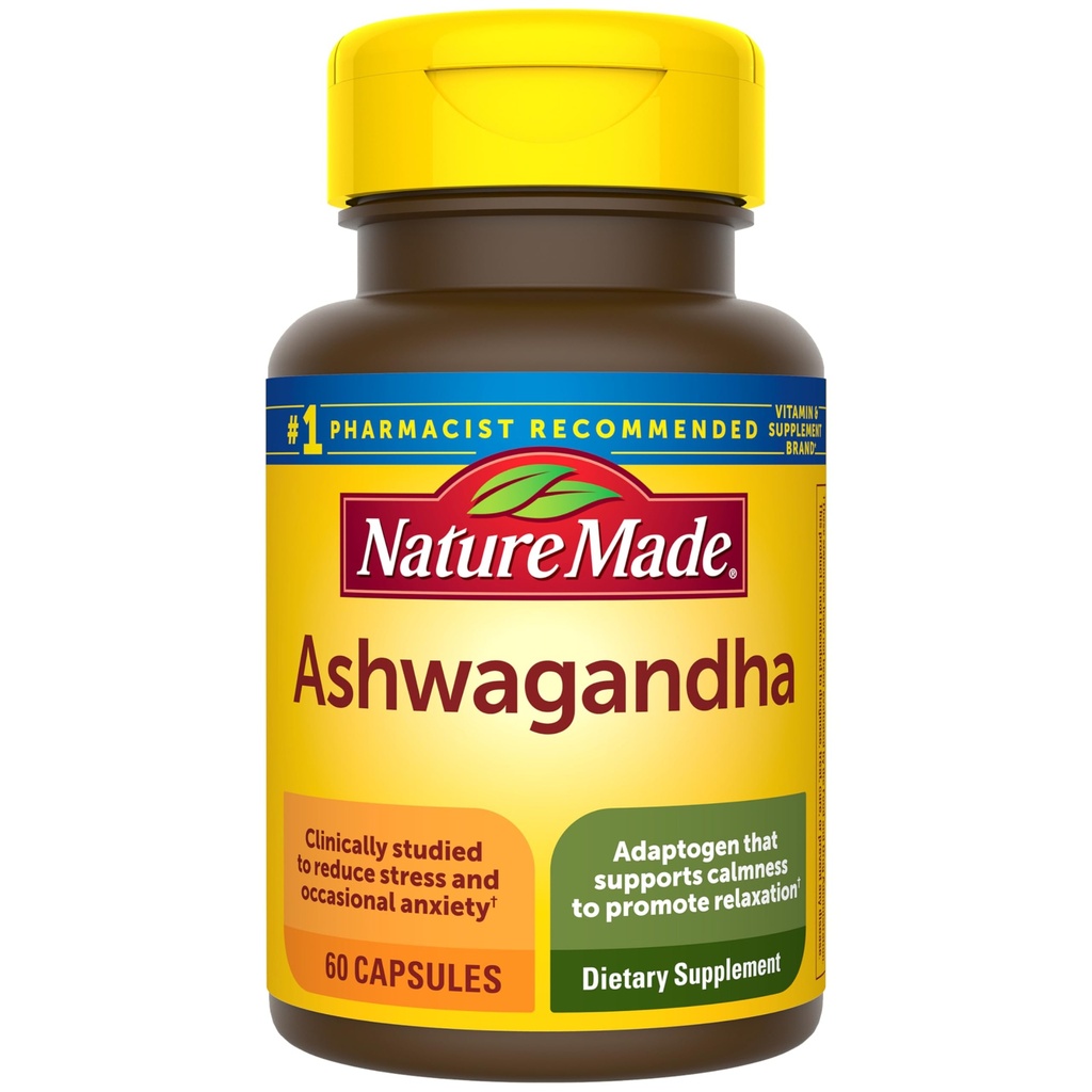 Nature Made Ashwagandha kapsule 125mg za podporo stresu, 60 kapsul, 60 dnevna dobava