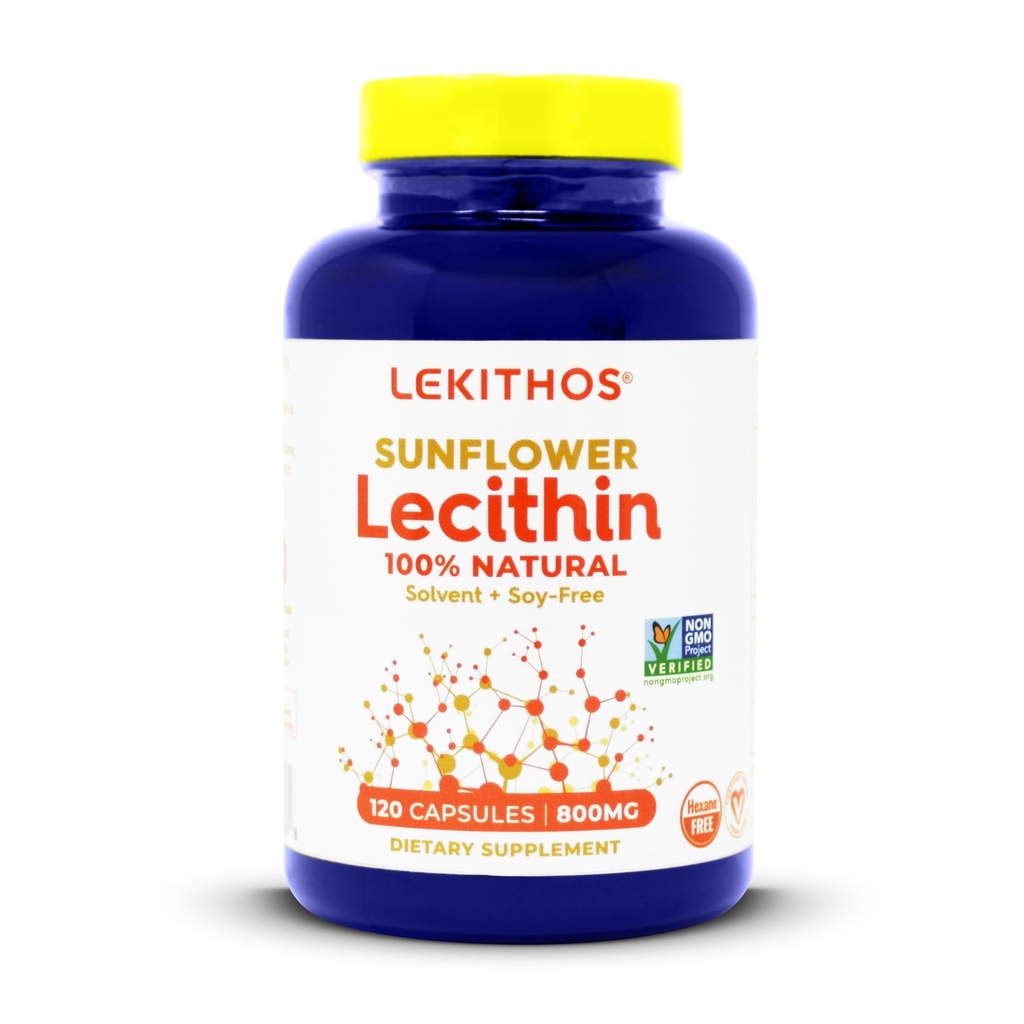 100% vse naravne sončnični lecitin kapsule 1600mg lecitin dodatek za moške in ženske, 120 Count Softgel kapsule. Odlično za podporo dojenja! Hladno stisnjeni, Veganski in ne-GMO
