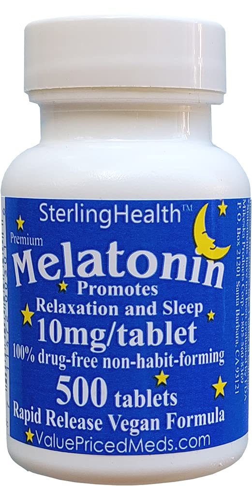 Melatonin 500 število 10mg hitro raztopite Vegan Super moč