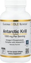 California Gold Nutrition Antarktika Krill Oil, Omega-3 fosfolipidi z naravno prisotnostjo astaksantina, naravne jagode in limonine arome, ne GSO, 1000 mg, 120 Ribji želatina Softgels