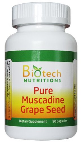 Muskadin Grozdno seme 100% Pure Muskadin Grozdno seme 90 kapsul na steklenico 650 mg na kapsulo
