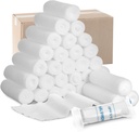 Treela 100 Rolls Gaze Bandage, 4 v x 5 Yards, Elastic Bandages individualna embalaža Sterile Non Latex Prva pomoč Pads Medical dih gaze roll za varno nego ran in dobave