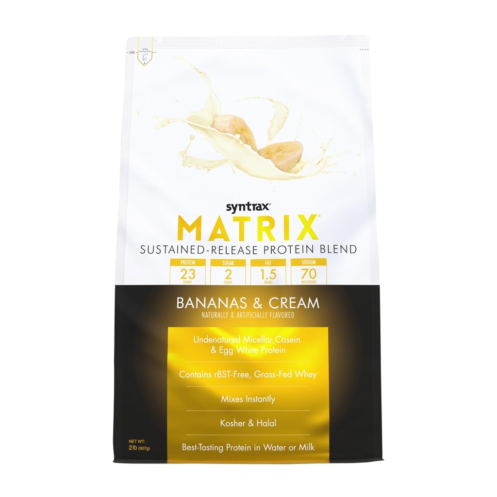 Syntrax Nutrition Matrix - Trajno sproščanje beljakovinska mešanica, banane in krema 2 lbs.