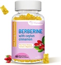 Berberin s Ceylonom Cimetom Gummies, HCI dodatek za visoko moč Berberine, Imunska zdravstvena podpora, 60 Mango arome Gummies