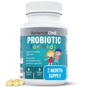 Balance ONE Time-Release Kids Probiotic – Do 15x Boljša preživetja – 3 milijard CFU – Gut & Prebavna podpora za otroke – Sladkor brez sladkorja, enostaven za pogoltniti, 2 mesec dobave