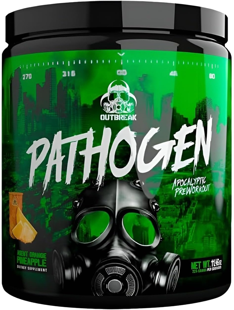 Patogen Pre Workout - Energy Booking Preworkout Powder, Energy Induction Stimulants in Muscle Pump Evoking Spojine (Agent Orange-Pineapple, 11.45 oz.)