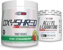 EHP Labs Shred + Acetil Bundle - OxyShred Termogenski Predworkout Powder & Shredding dodatek - Acetil L-karnitin - Podpira naravno energijo, Aids Presnova, in zdravo delovanje možganov