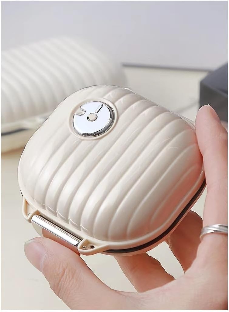 Organizator tablete Primer z karabinerjem, 7 Kompartmenti,Compartmentalized Dispenser za moške in ženske, Beige(Malo mleko belo)