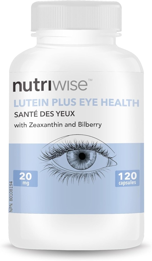 NutriWise Lutein Plus antioksidant za zdravje oči (Bilberry Zeaksantin Lutein)