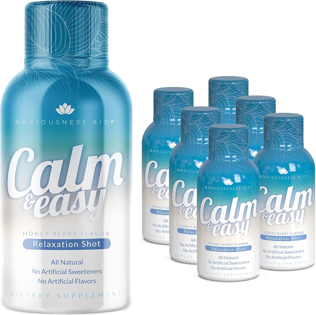 Calm & Easy - Naravni stres Relief Shot, KSM-66 Ashwagandha, Suntheanine L Theanine, Umirjanje Adaptogen pijačo, Sprostitev, Focus, in Mood 