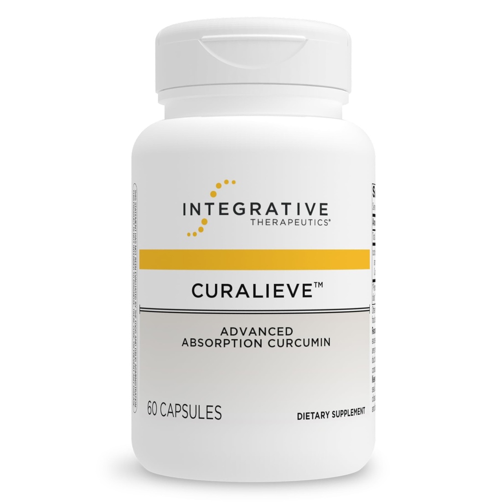 Integrativne terapije Curalieve - Curcumin Formula za podporo antioksidantom* - visoka absorpcija Curcumin - Vegan, Gluten-free & Dairy-free - 60 kapsul (30 Serving)