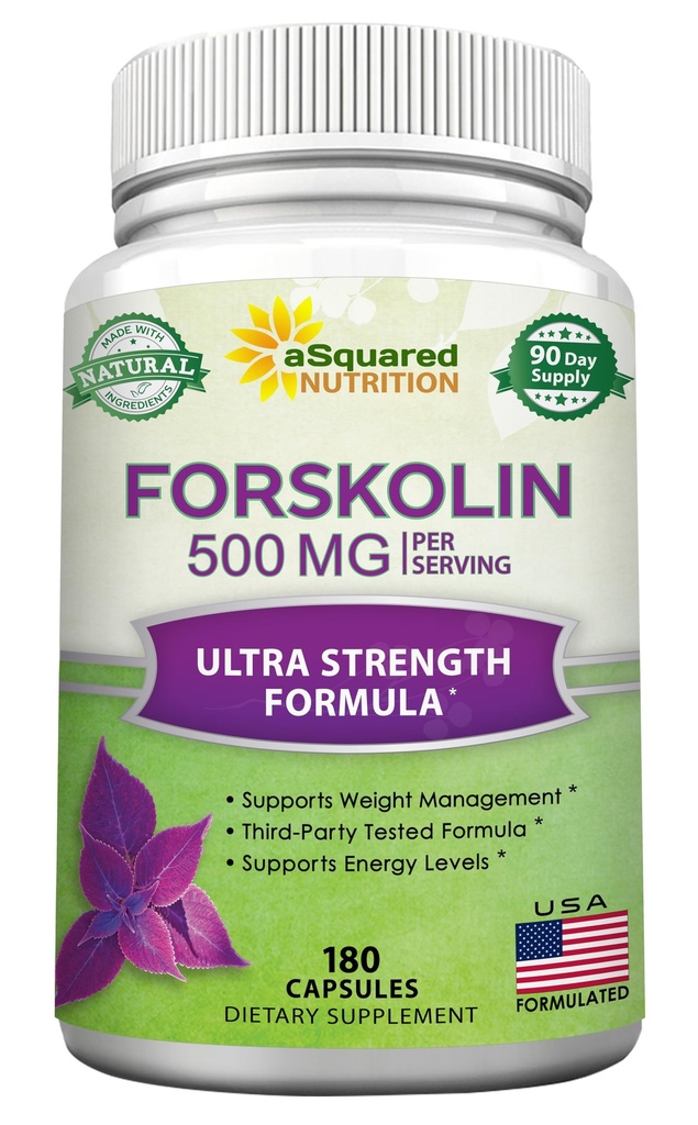 aSquared Nutrition Forskolin 500mg Max Jakost-180 Kapsule,Forskolin dodatek za čisto hujšanje izguba goriva, Coleus Forskohlii Root - Forskolin Diet tablete, Belly Buster Fat Burner 2X Slim Trim Lose