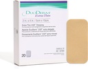 ConvaTec DuoDERM Extra Thin Control Gel Formula 2"x4" Hidrokoloid Sterilno lepilo oblačenje za površinske rane, nizka Frikcija, Flexibile, Latex-free, vodoodporno, pravokotno, bež, 20ct Box
