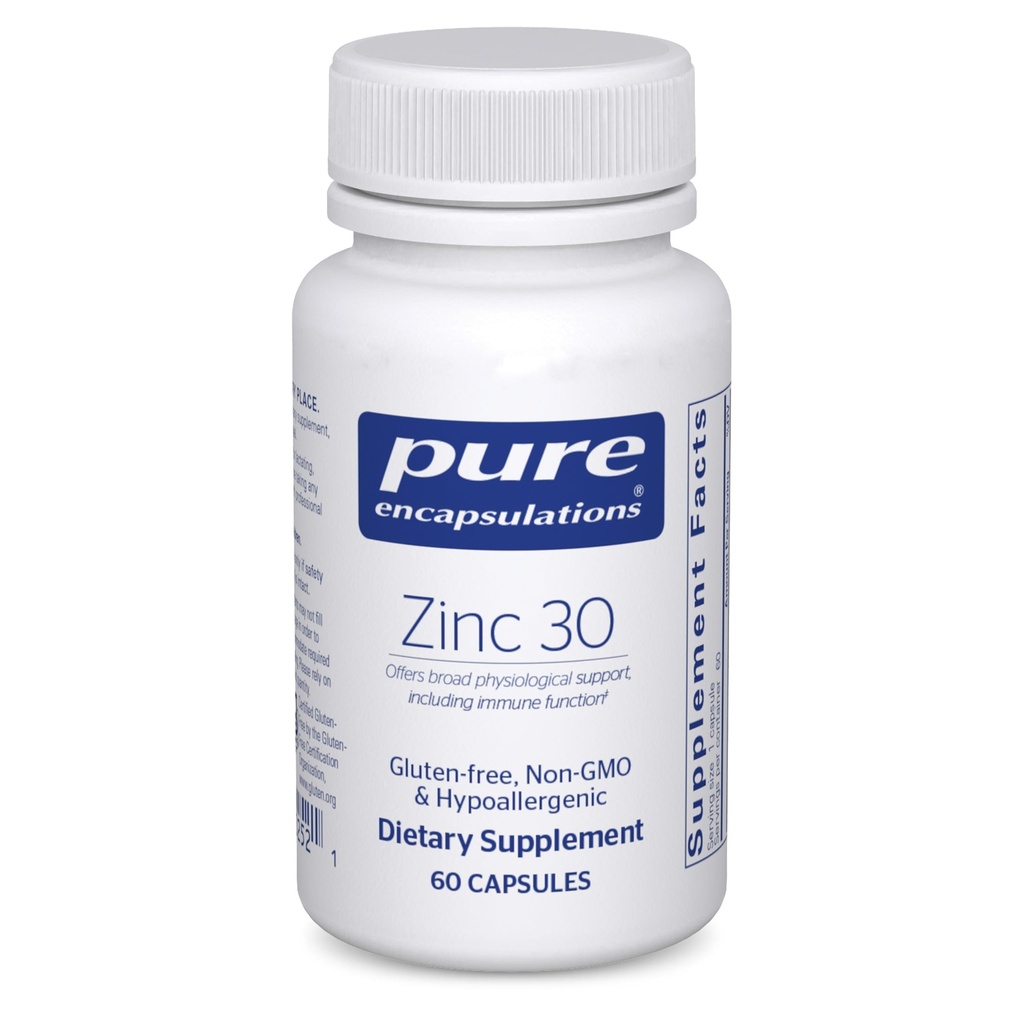 Čiste enkapsulacije Cink 30 mg - dodatek za podporo imunskega sistema, rast in razvoj ter zdravljenje ran* - z cinkovim pikolinatom 30 mg - 60 kapsul