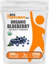BulkSupplements.com Organski borovničev ekstrakt v prahu - Borovničev ekstrakt dodatek, antioksidant podpora - Vegan & Gluten Free, 500mg na serviranje, 1kg (2,2 lbs) (Pack of 1)