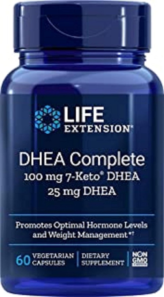 DHEA Popolno, 100 mg 7-Keto DHEA, 25 mg DHEA, 60 kapsul