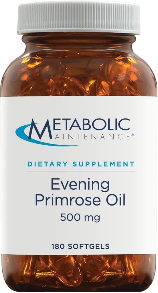 Metabolični večer vzdrževanja Kapsule Primrose Oil - 500 miligramov, hladna GLA + LA (180 kapsul)
