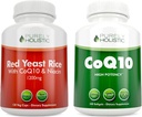 Čisto holistično rdeče Kvas riž 1200mg & Niacin + CoQ10 100mg - 120 kapsul & 240 softgels paket - Izdelano v ZDA
