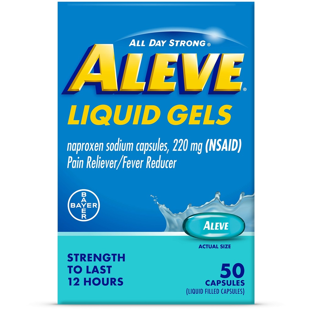 Aleve Liquid Gels, Naproxen Natrij za lajšanje bolečine ‐ 50 Število