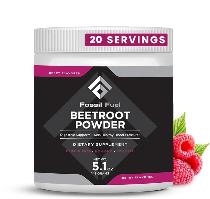 Fosilni gorivni organski pesni koren v prahu, podpira dušikov oksid, cirkulacijo, energijo, zdravje srca - Beetroot Premium Superfood Bees v prahu dietni nitrati, ne-GMO, Vegansko-prijateljski, Berry (20 serving)