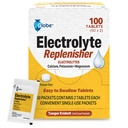 Globe Elektrolitske nadomestne tablete za rehidracijo, regeneracijo vaj, športniki mladih in odraslih, pohodništvo, kampiranje, & šport rehabilitacijo in več... 50 paketov po 2 tableti vsak, 100 Število