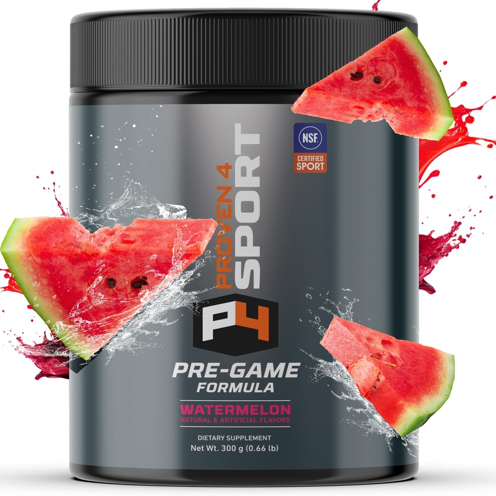 Proven4 Pre Worout Powder za moške in ženske s kreatinom - Beta Alanine - Kofein NSF Certified preworkout Energy Supplement Watermelon 30 Servinges