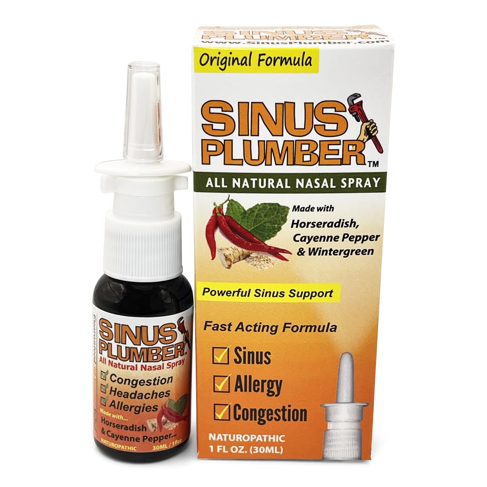 Sinus Plumber Pepper Nazal Spray, Alergija in Sinus Relief, Prebavne motnje, Glavoboli, 1 fl oz