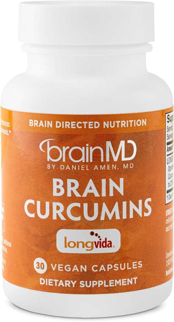 BRAINMD možganski kurkumini - 30 veganskih kapsul - z Longvida kurkumin - Gluten prost - 30 sluge