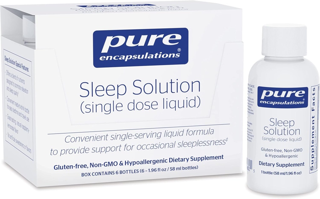 Pure Enkapsulations Sleep Solution (enkratni tekoči odmerek) za podporo občasno nespečnosti 