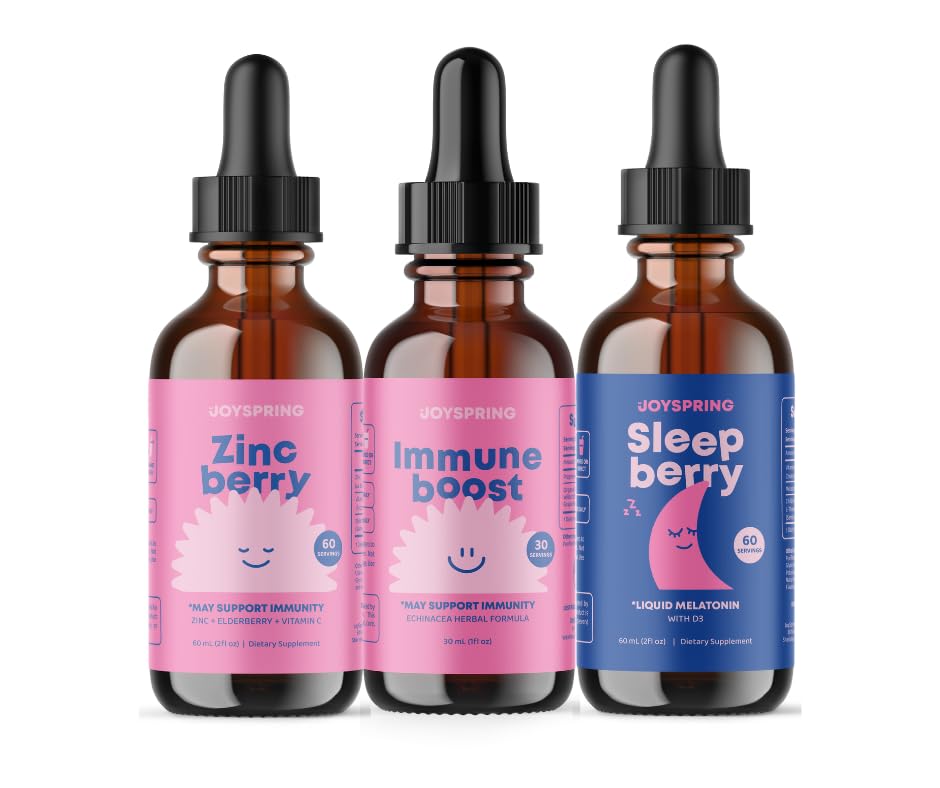 JoySpring cink z vitaminom C dopolnila za otroke, Immune Boost za podporo imunskega sistema, in Melatonin kapljice za otroke podporo spanja