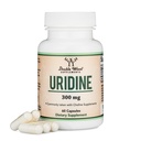 Uridin monofosfat - tretja stranka Tested (Cholin Enterpriser, Začetni nootropic) (300mg, 60 kapsul) Sinergija z Alpha GPC Choline za zdravje možganov in spomin z dvojnim lesom
