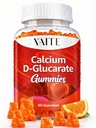 Kalcijev D-glukarat Gumies 1000mg - CDG Cleanse dodatek za moške in ženske, Hormonova presnova Ravnotežje in menopavza Podpora, Non-GMO, Vegan, Gluten Free, Soy Prosti dodatki, 60 Gummy Žvečilni dodatki