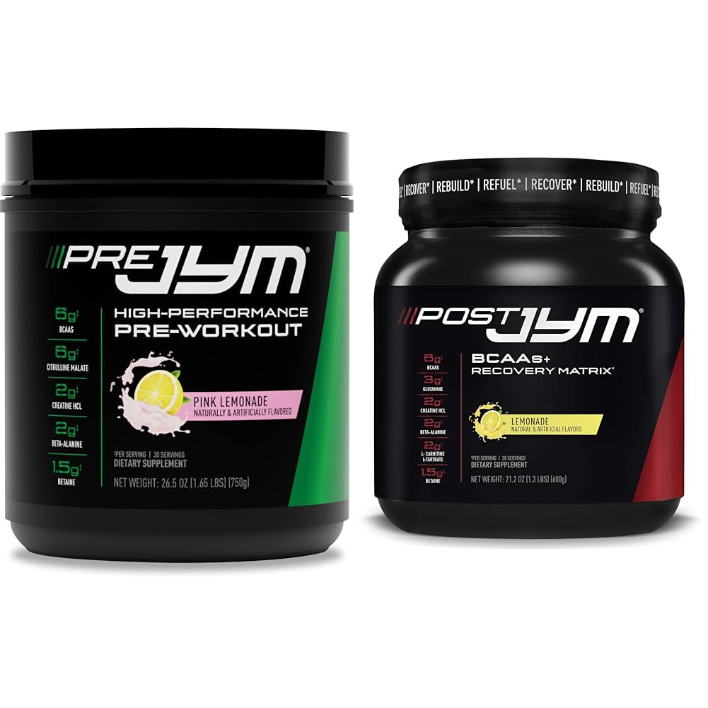 PRE JYM 30 Servings - Roza limonada & Post JYM Active Matrix - Limonada Powder paket