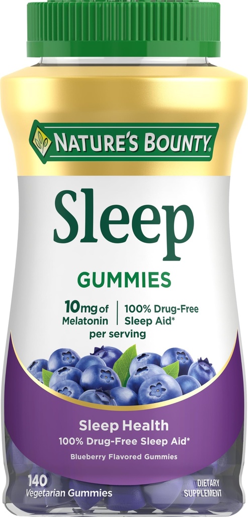 Narava Bounty 10 mg Melatonin Gummy, 100% zdravilo brez spanja, 10 mg, borovnica, 140 Ct