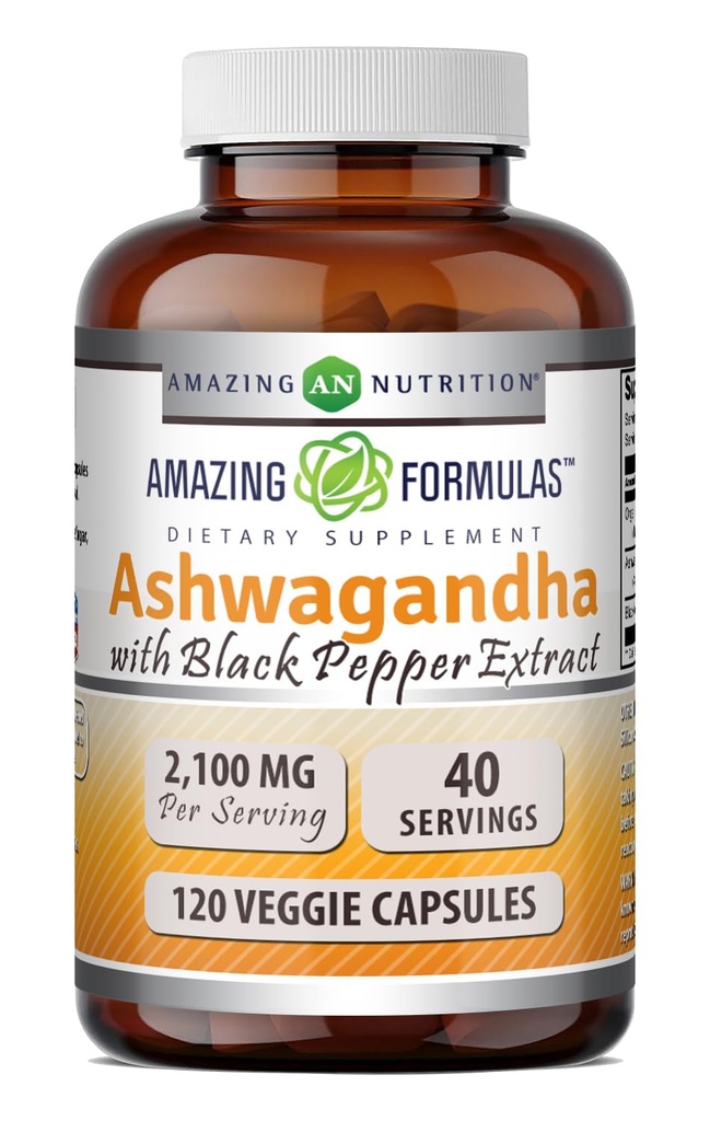 Osupljive formule Ashwagandha Root s črnim poprom Extract dodatek 