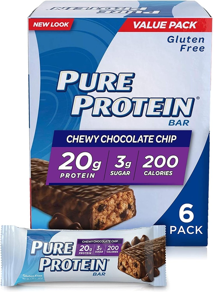Pure Protein® Chewy Chocolate Chip, 50 gramov, 6 števk Skupno pakiranje