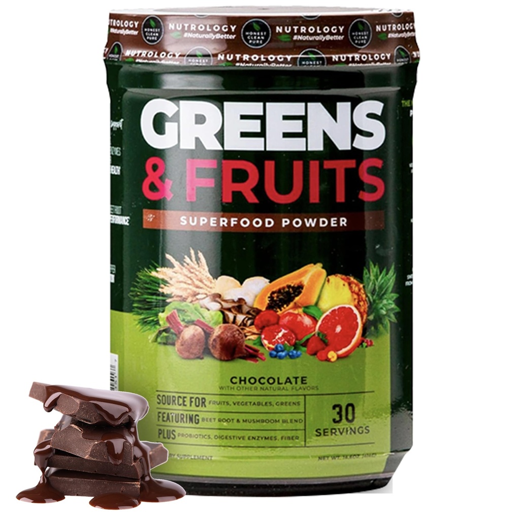 Nutrologija Zelenjava in sadeži v prahu Naravno izvorno sadje, zelenjava, Beet Powder & goba Mešanica, Probiotiki, Prebavni encimi, Fiber, Antioksidanti, Imunska podpora, Gluten Free - Čokolada